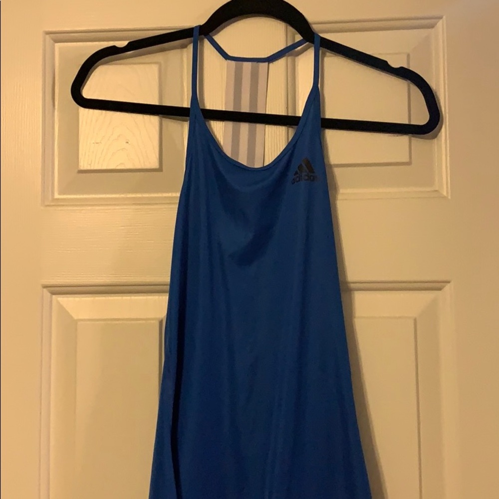 Blue adidas workout top